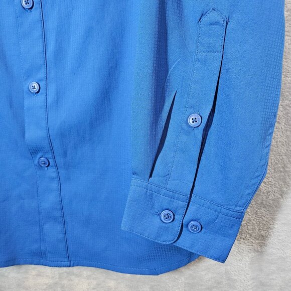 Columbia Mens L Blue PFG Bahama II Long Sleeve Shirt Vented Fishing Outdoor - Picture 9 of 14